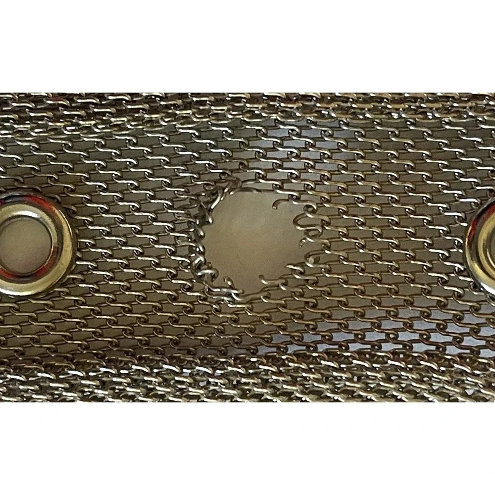 Vintage Silver Tone Mesh Belt Turquoise Bead Western Boho‎ Statement Belt AS IS